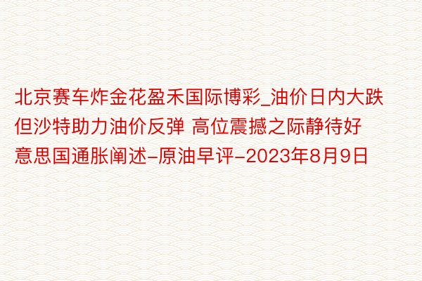 北京赛车炸金花盈禾国际博彩_油价日内大跌但沙特助力油价反弹 高位震撼之际静待好意思国通胀阐述-原油早评-2023年8月9日